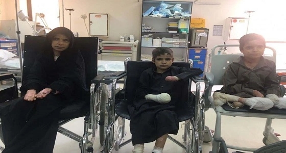 وصول أطفال " لينة " مبتوري الأطراف إلى مستشفى رفحاء