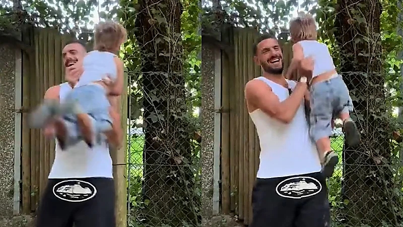 ميريح ديميرال يلاعب طفله ويقضي معه أوقاتًا مليئة بالدفء والمرح .. فيديو