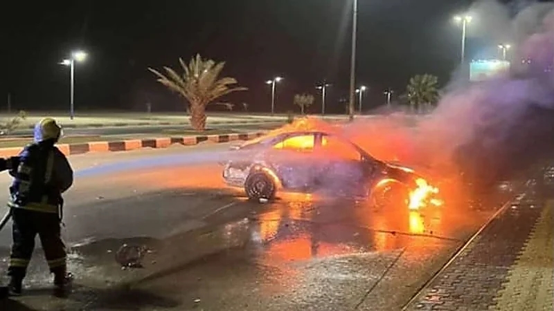 مواطن ينقذ حياة مراهق قبل انفجار مركبته بلحظات غرب الرياض