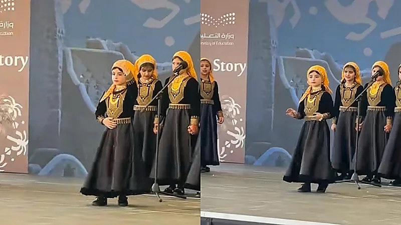 فتيات فرقة تعليم عسير الموسيقية تلفت الأنظار بتفاعلهن على المقطوعات في يوم التأسيس .. فيديو