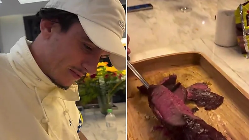 آيبانيز يشارك أصدقاءه تقطيع اللحم في أول أيام العيد .. فيديو