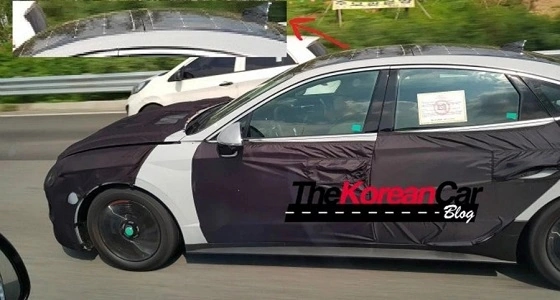 بالصور.. أول ظهور لهيونداي سوناتا 2020 مع لوح شمسي بالسقف أثناء اختبارها