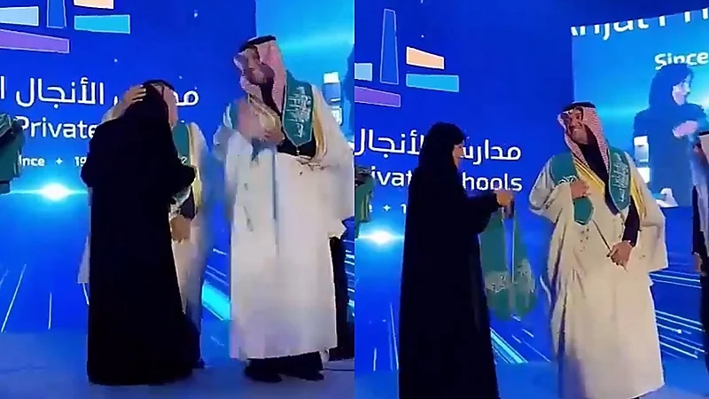 وزير التعليم يُقبِّل رأس مديرة مدارس الأنجال تقديرًا واحترامًا لجهودها  .. فيديو