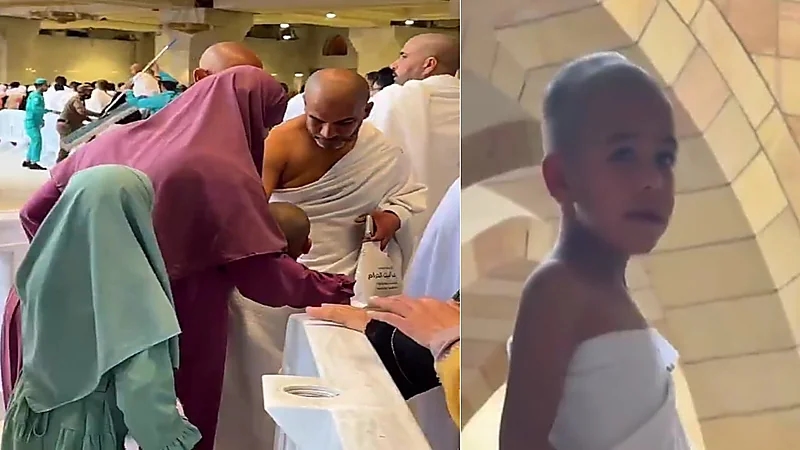 رجال الأمن بالحرم يُعيدون طفلًا ضائعًا إلى والدته.. فيديو