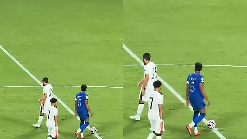 البليهي يسحب الكرة بحركة ذكية ويؤخر اللعب بعد هدف الهلال الرابع .. فيديو