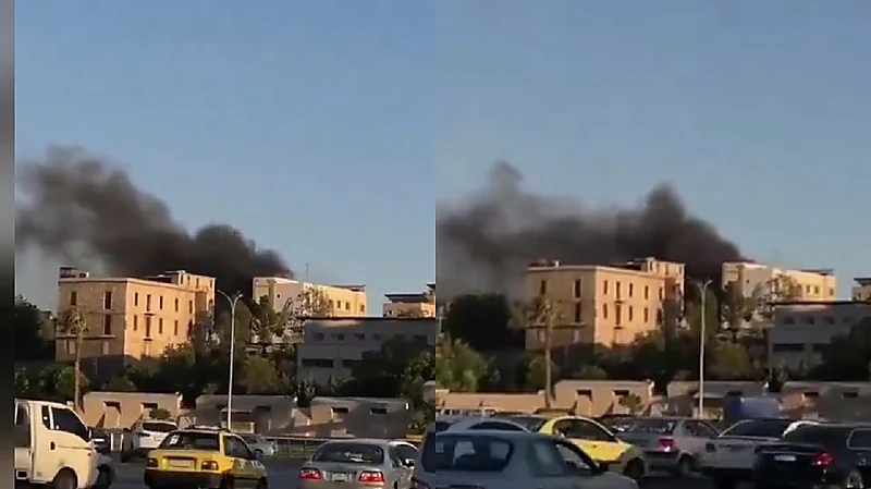 انفجار خلف مبنى الإذاعة والتلفزيون في دمشق .. فيديو