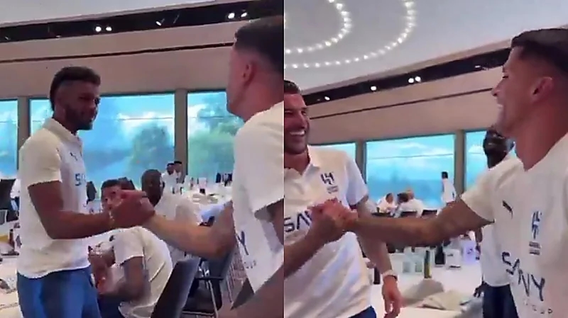 كانسيلو يرد بابتسامة بعد تعريف البليهي بـ"ثيو هيرنانديز .. فيديو
