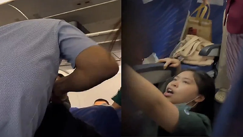 مسافرة تنهال بالضرب على والدة طفل كان يجلس خلفها.. فيديو