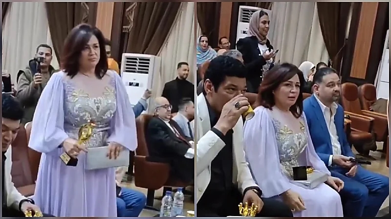 انفعال إلهام شاهين يثير الجدل أثناء تكريمها.. فيديو