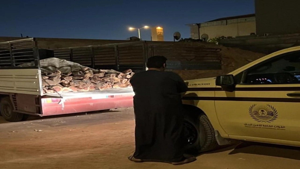 ضبط مخالف لنقله حطبًا محليًا في الرياض