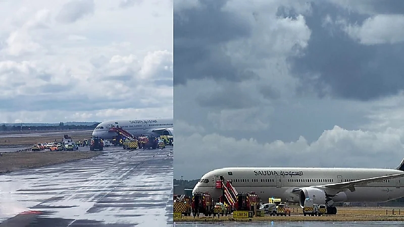 التفاصيل الكاملة لواقعة فتح راكب باب طائرة الخطوط السعودية في لندن.. صور