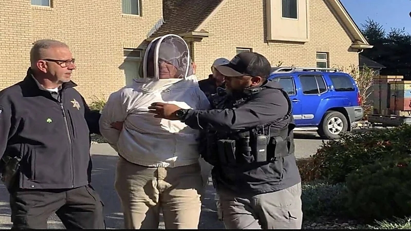 سيدة تهاجم الشرطة بسرب من النحل