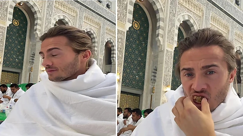 النجم الفرنسي ديلان ثيري يؤدي مناسك العمرة ويشارك لحظاته الروحانية في مكة.. فيديو