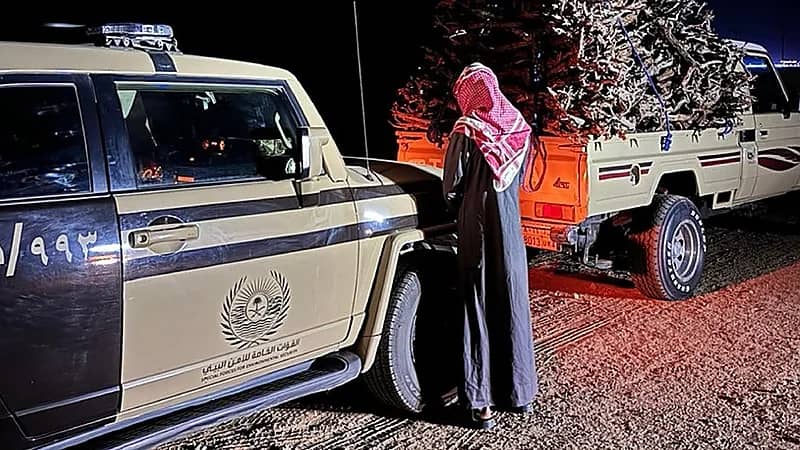 ضبط مواطن لنقله حطبًا محليًا في محمية الإمام تركي الملكية
