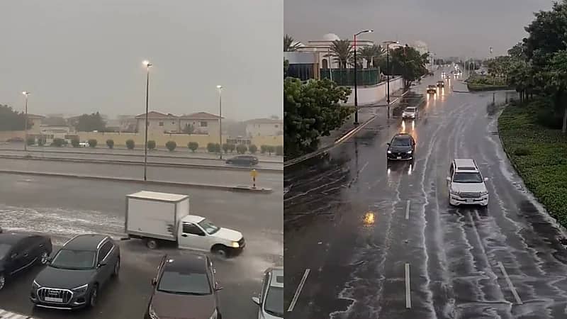 بالفيديو.. السيول تجتاح شوارع جدة