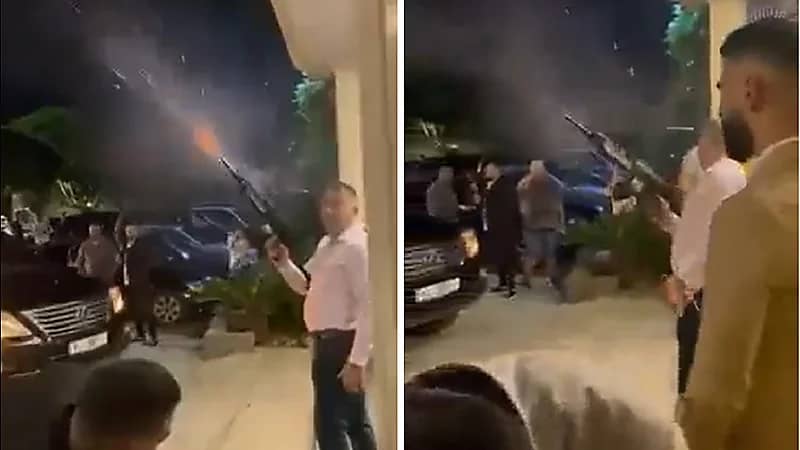 شاهد .. نائب لبناني سابق يطلق وابل من الرصاص "فرحاً وابتهاجاً" !