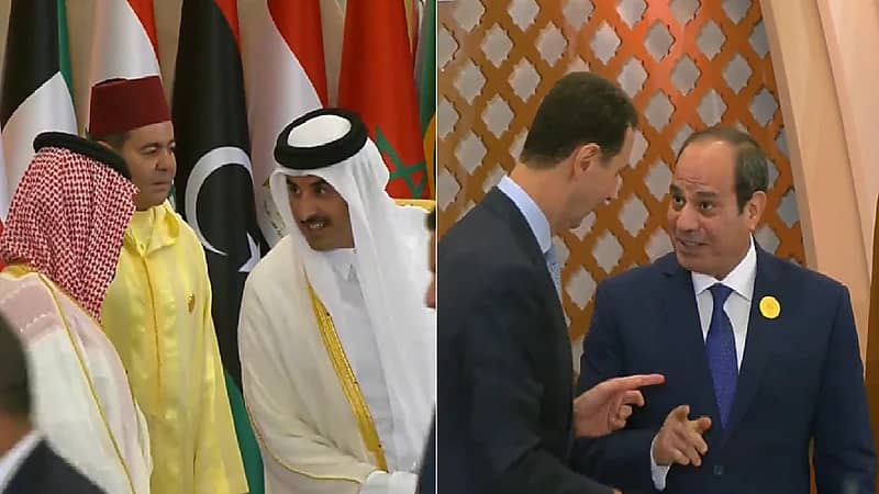 لقطات ودية بين ولي العهد وأمير قطر والسيسي والأسد ..فيديو