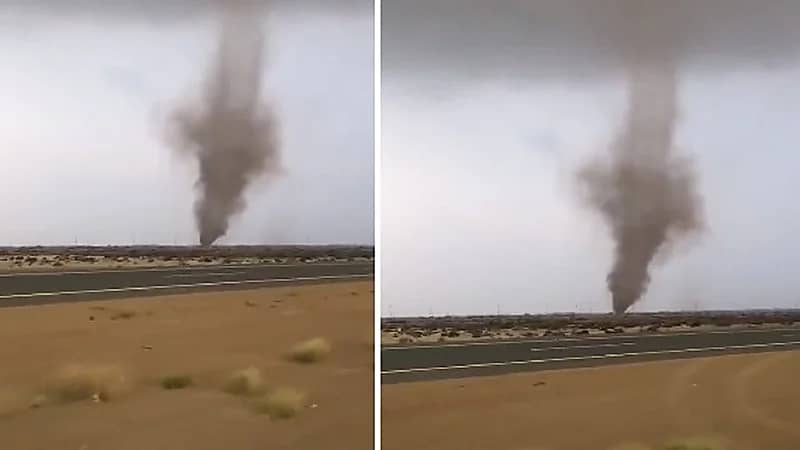 بالفيديو.. ظهور إعصار قمعي في الطوال