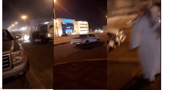 بالفيديو.. قائد مركبة مخالف يصدم دورية ويلوذ بالفرار