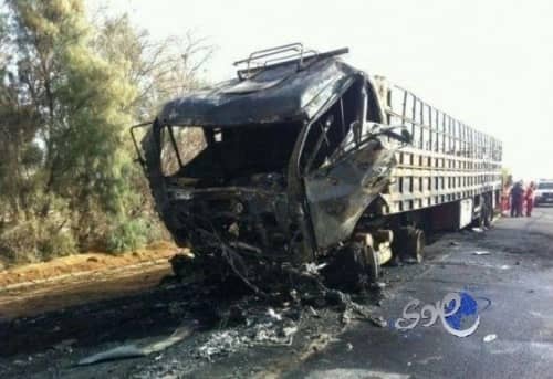 تفحم ستة جثث في حادث تصادم على طريق الشملي - حائل