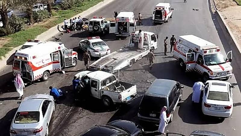 حادث تصادم مروع يوقف الحركة المرورية على الدائري الشمالي بالرياض