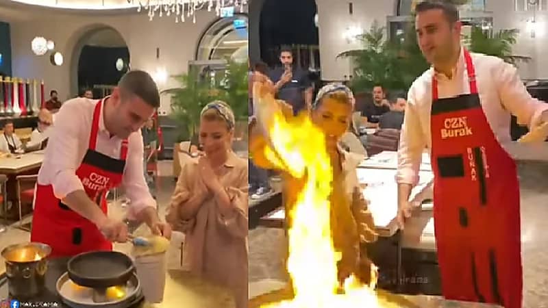 بالفيديو.. أصالة نصري تشارك الشيف بوراك أحد استعراضاته