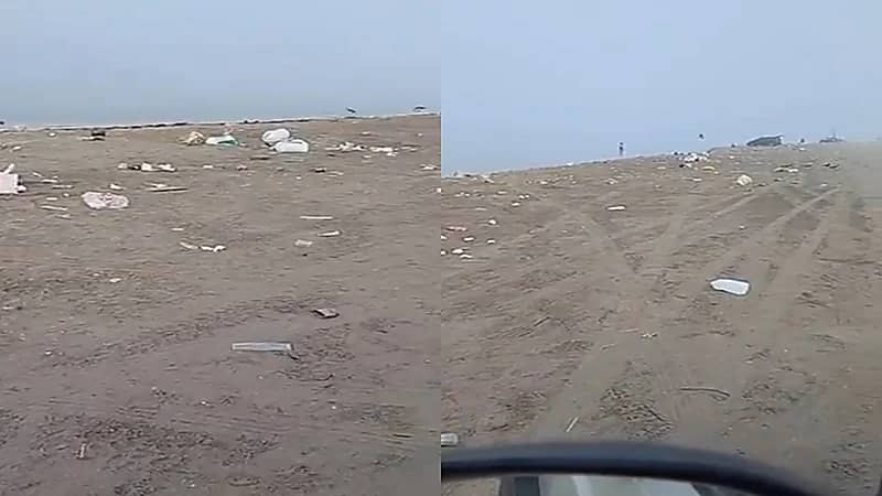 بالفيديو.. متنزهون يتركون مخلفاتهم على شاطئ بجدة