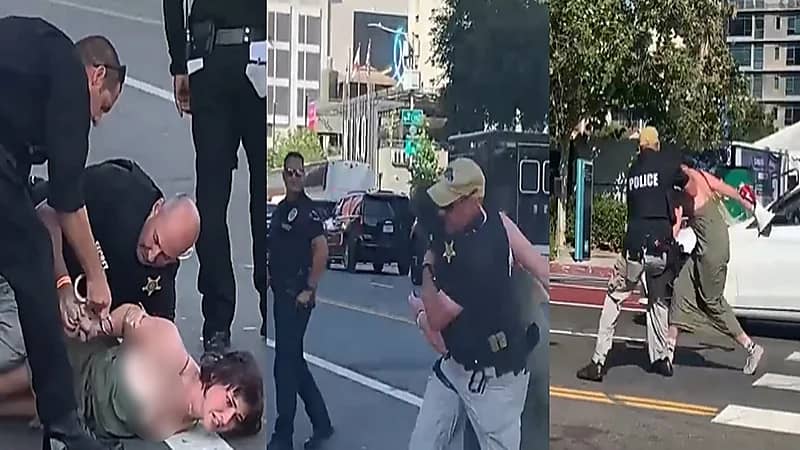 فيديو..شرطي أمريكي يسحل امرأة اعترضت موكب بايدن