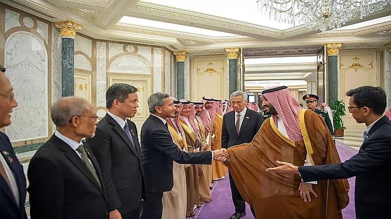 جلسة مباحثات رسمية بين ولي العهد ورئيس وزراء سنغافورة.. فيديو