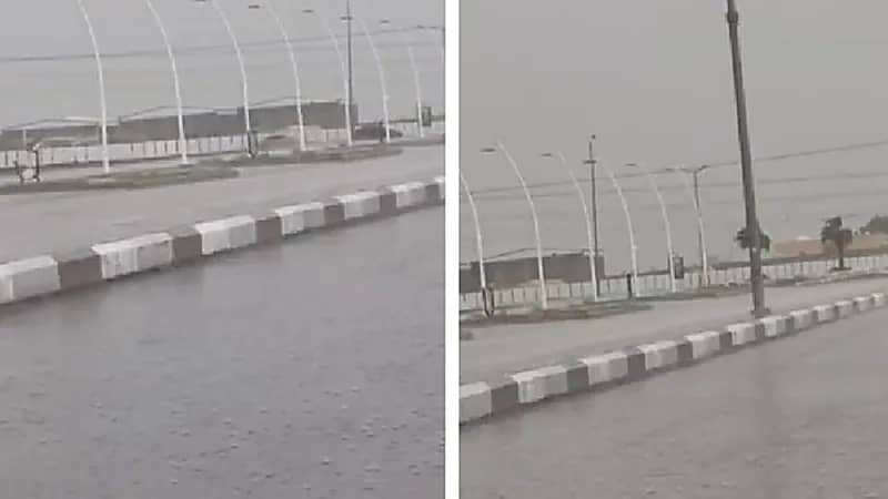 تساقط أمطار غزيرة مع نشاط في الرياح بـ الطوال.. فيديو