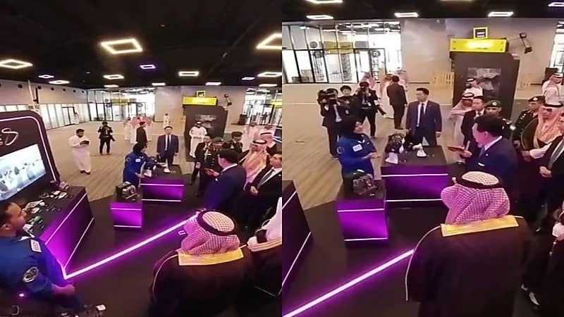 رئيس كوريا يستمع إلى شرح رائدي الفضاء السعوديين ريانة وعلي.. فيديو