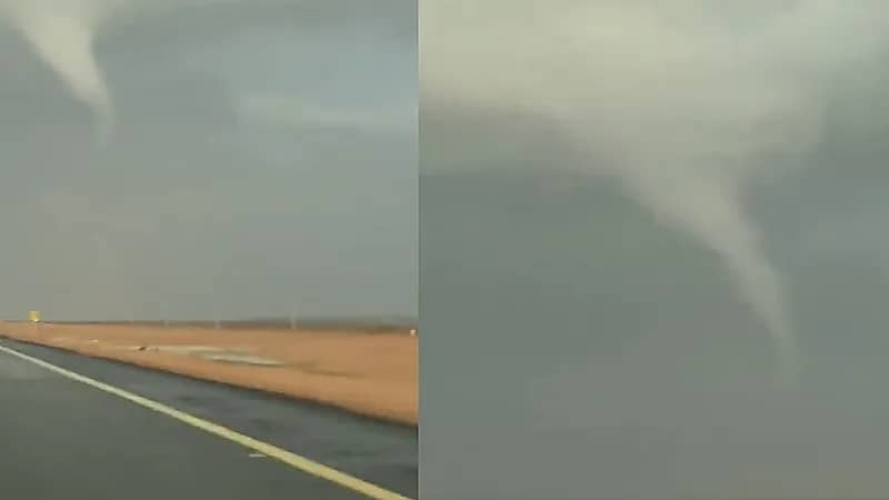 فيديو..مشهد مهيب من إعصار غرب الأجفر جنوب غرب حائل