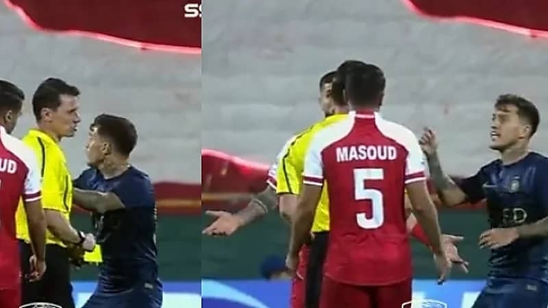 أوتافيو ينبه الحكم بوجوب طرد لاعب بيرسبوليس .. فيديو