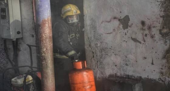 بالصور.. وفاة رجل وامرأة في حريق منزل بجدة