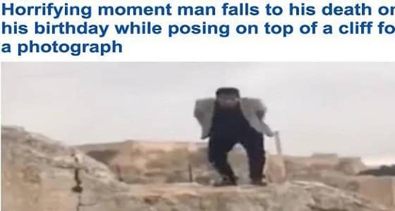 بالفيديو.. تركي يلقى حتفه بعد سقوطه من أعلى جرفٍ عالٍ