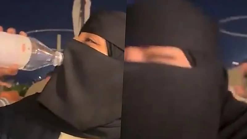 إيمي روكو توضح طريقة شربها للمياه أثناء ارتدائها للنقاب .. فيديو