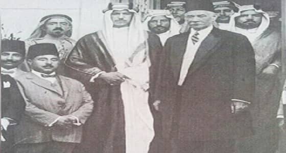 صورة نادرة للملك سعود مع الزعيم المصري سعد زغلول