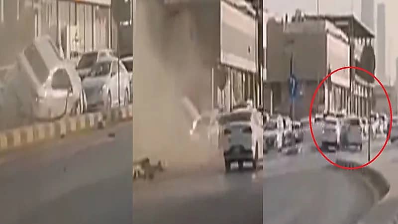 فيديو.. متهور يتسبب في حادث مروع بالرياض