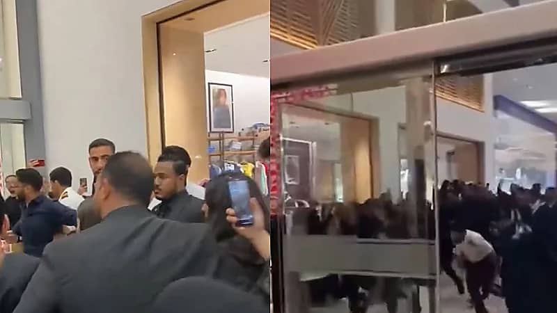 تجمهر كبير حول أبطال مسلسل المتوحش في النخيل مول بالرياض .. فيديو