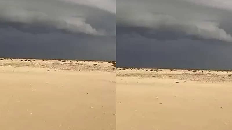 سحابة سيل هائلة تغطي سماء الطائف.. فيديو