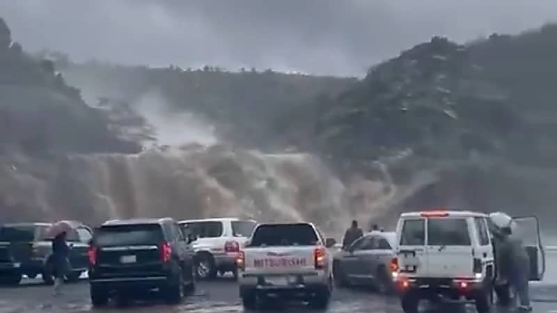 أمطار غزيرة على تنومة تسيل الأودية وتروي الشعاب في مشهد خلاب .. فيديو