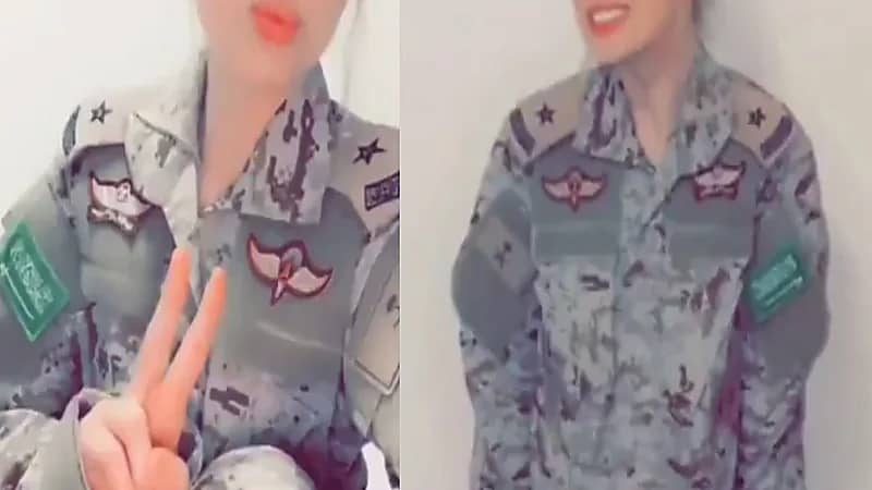 أجنبية بزي عسكري تثير الجدل