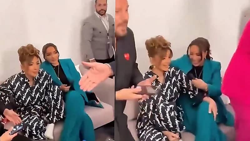 ردة فعل فائق حسن زوج أصالة عندما جلس رجل بجوارها .. فيديو