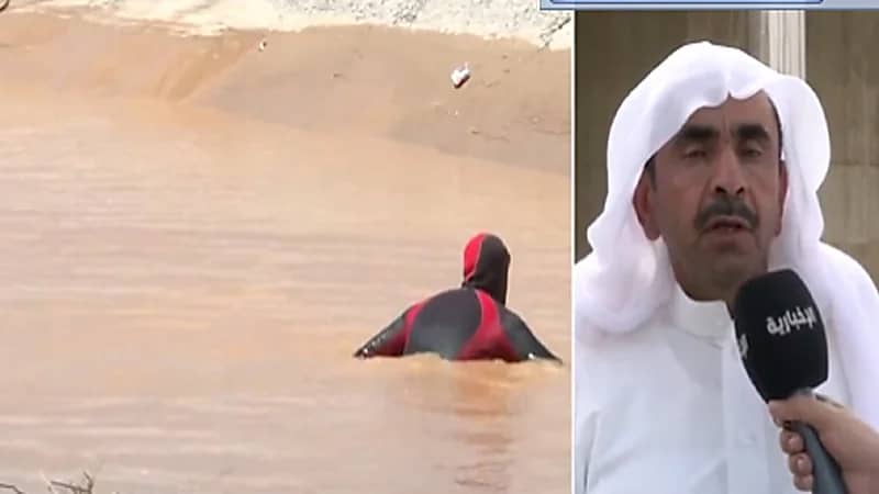 بالفيديو .. كواليس العثور على الطفل الغريق بسيول نجران