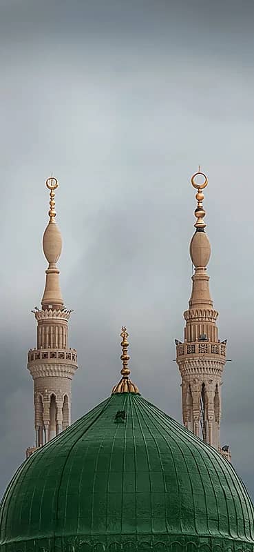 صورة رائعة للقبة الخضراء في المسجد النبوي
