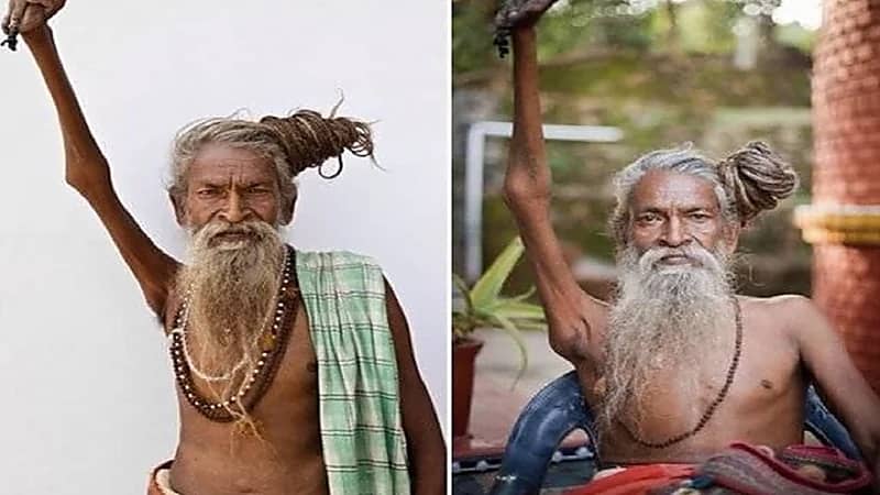 رجل يبقي يده مرفوعة منذ نحو 45 عاما