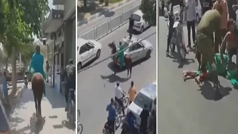 بالفيديو .. إيراني يمتطي حصانًا ويدعي أنه المهدي المنتظر