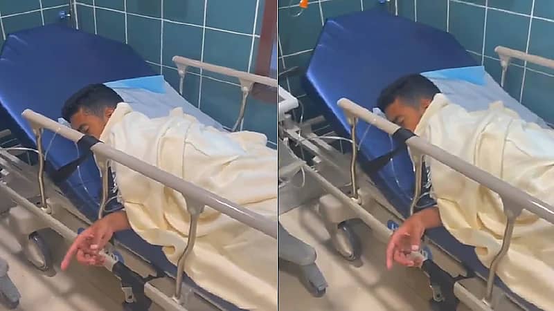 مشجع اتحادي يهذي بأهزوجة "غالي ومنصور" وهو على سرير المرض .. فيديو