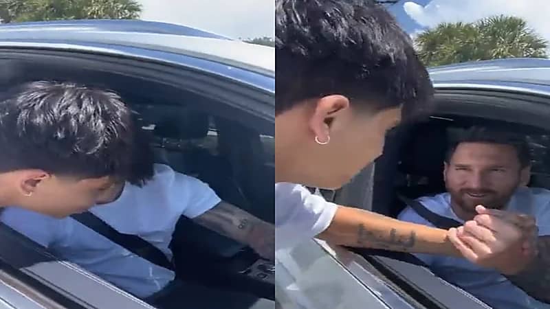 صدمة مشجع بعدما منحه ميسي قبلة.. فيديو