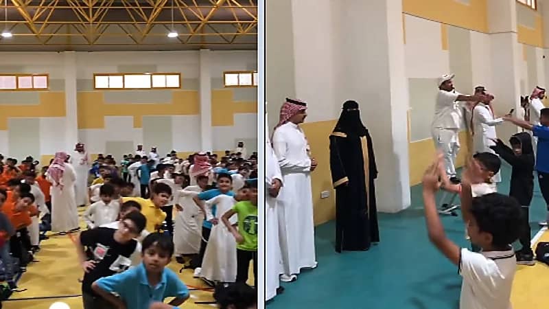 لأول مرة في المملكة..مديرة تعليم جدة تشهد الطابور الصباحي بإحدى المدارس-فيديو